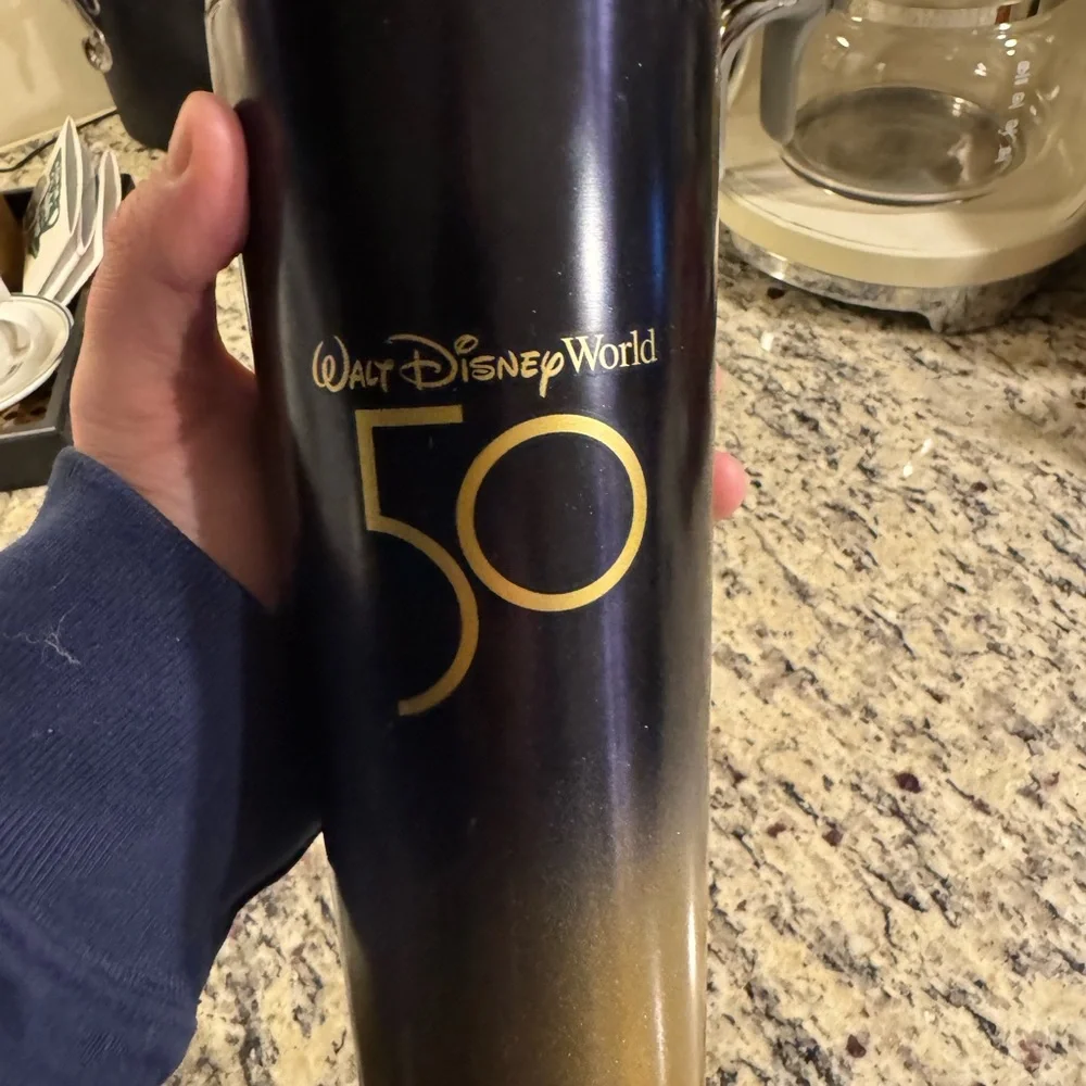Starbucks Black and Gold Tumbler WDW 50th Anniversary